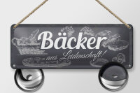 Blechschild Beruf 27x10 cm Bäcker aus Leidenschaft...