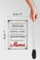 Holzschild Spruch 12x18cm bei uns sagen wir einfach Mama