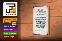 Holzschild Spruch 12x18cm bitte nicht die Nachbarn stören