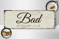 Holzschild Hinweis 27x10 cm Bad nostalgisches Deko Schild