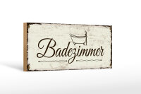 Holzschild Hinweis 27x10 cm Badezimmer nostalgisches Deko...