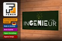 Holzschild Beruf 27x10 cm InGENIEur Glühbirne Hinweis Deko Schild