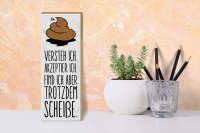 Holzschild Spruch 27x10 cm Akzeptiere ich finde ich aber trotzdem Deko Schild