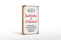 Holzschild Spruch 12x18cm in diesem Haus Kinderlachen