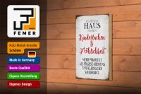Holzschild Spruch 12x18cm in diesem Haus Kinderlachen