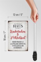 Holzschild Spruch 12x18cm in diesem Haus Kinderlachen