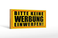 Holzschild Hinweis 27x10 cm bitte keine Werbung einwerfen...