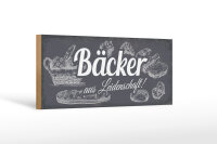 Holzschild Beruf 27x10 cm Bäcker aus Leidenschaft...