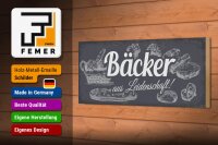 Holzschild Beruf 27x10 cm Bäcker aus Leidenschaft Deko Schild