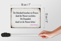 Holzschild Spruch 18x12cm Schönheit Frauen Dummheit Männer