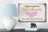 Holzschild Spruch 18x12cm Männer sind wie Osterhase