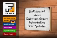 Holzschild Spruch 18x12cm Unterschied Kinder Männer