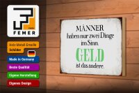 Holzschild Spruch 18x12cm Männer haben 2 Dinge im Sinn
