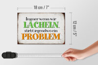 Holzschild Spruch 18x12cm wenn wir lachen stirbt Problem