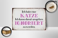 Holzschild Spruch 18x12cm habe Katze kann ignoriert werden