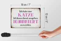 Holzschild Spruch 18x12cm habe Katze kann ignoriert werden