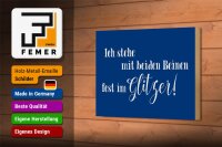 Holzschild Spruch 18x12cm ich stehe mit fest im Glitzer