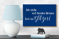 Holzschild Spruch 18x12cm ich stehe mit fest im Glitzer