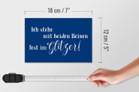 Holzschild Spruch 18x12cm ich stehe mit fest im Glitzer