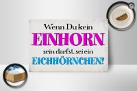 Holzschild Spruch 18x12cm wenn kein Einhorn Eichhörnchen