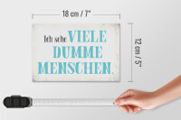Holzschild Spruch 18x12cm ich sehe viele dumme Menschen