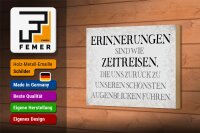 Holzschild Spruch 18x12cm Erinnerungen sind Zeitreisen
