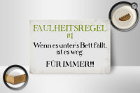 Holzschild Spruch 18x12cm Faulheitsregel 1 Retro Schild