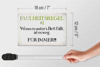 Holzschild Spruch 18x12cm Faulheitsregel 1 Retro Schild