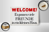 Holzschild Spruch 18x12cm Welcome viele Freunde Haus