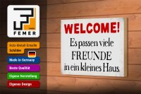 Holzschild Spruch 18x12cm Welcome viele Freunde Haus