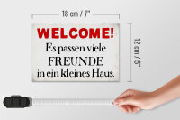 Holzschild Spruch 18x12cm Welcome viele Freunde Haus