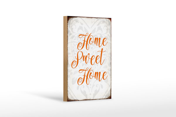 Holzschild Spruch 12x18cm Home sweet Home Herz Schild