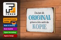 Holzschild Spruch 18x12cm bist Original lebe nicht Kopie