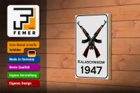 Holzschild Gewehr 12x18cm Kalaschnikow 1947