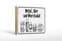 Holzschild Hinweis 18x12cm Bier und Wurstsalat