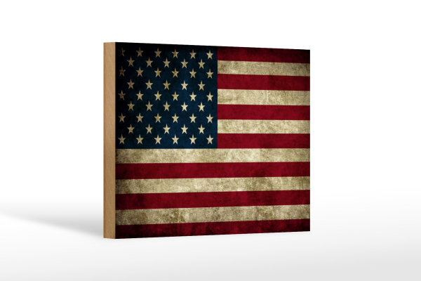Holzschild Flagge 18x12cm Vereinigte Staaten Amerika USA