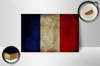 Holzschild Flagge 18x12cm Frankreich Fahne