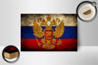 Holzschild Flagge 18x12cm Russland Fahne Wappen
