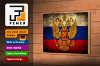 Holzschild Flagge 18x12cm Russland Fahne Wappen