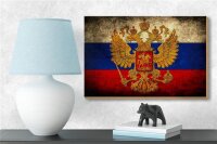 Holzschild Flagge 18x12cm Russland Fahne Wappen