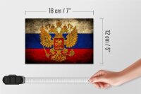 Holzschild Flagge 18x12cm Russland Fahne Wappen