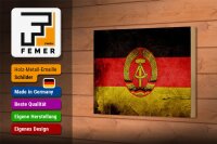 Holzschild Flagge 18x12cm DDR Fahne Wanddeko