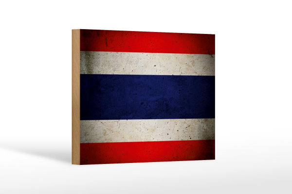 Holzschild Flagge 18x12cm Thailand Fahne Wanddeko