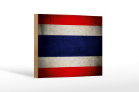 Holzschild Flagge 18x12cm Thailand Fahne Wanddeko
