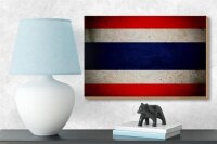 Holzschild Flagge 18x12cm Thailand Fahne Wanddeko