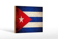 Holzschild Flagge 18x12cm Kuba Cuba Fahne