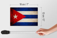 Holzschild Flagge 18x12cm Kuba Cuba Fahne