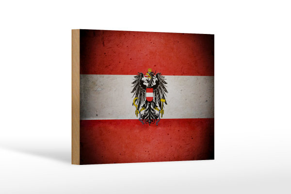 Holzschild Flagge 18x12cm Österreich Fahne Wappen