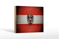 Holzschild Flagge 18x12cm Österreich Fahne Wappen
