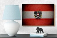 Holzschild Flagge 18x12cm Österreich Fahne Wappen